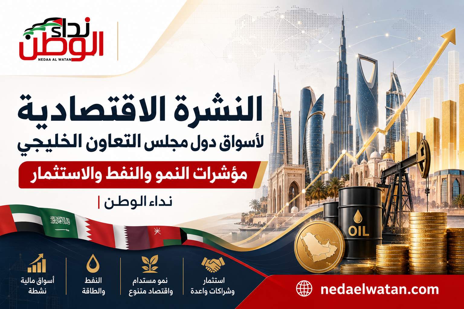 النشرة الاقتصادية لأسواق دول مجلس التعاون الخليجي: مؤشرات النمو والنفط والاستثمار | نداء الوطن