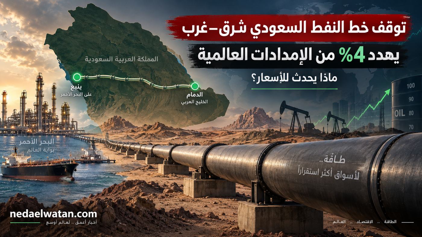 توقف خط النفط السعودي شرق–غرب يهدد 4% من الإمدادات العالمية.. ماذا يحدث للأسعار؟